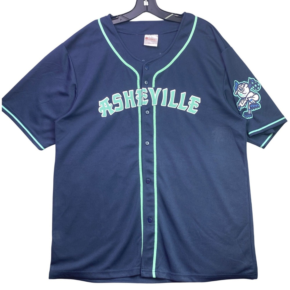 Asheville Tourists Jersey Mens Large MiLB Baseball Spell Out Athletic Athleisure